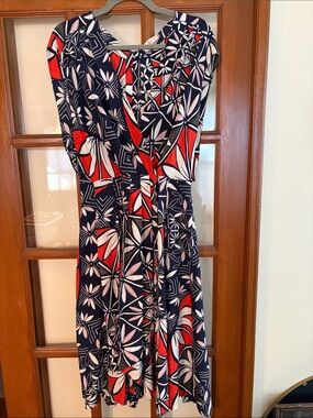 Tory Burch Acoma Pottery Silk Wrap Midi Dress size 8 $595 MSRP